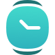 Clocks app icon, which looks like a blue watch with an analog clock face