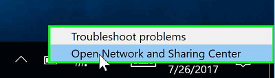 The Wi-Fi window in the PC's taskbar highlighted in green